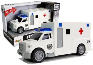 AUTO AMBULANS Z NAPĘDEM KARETKA POGOTOWIA 1:20 Z DŹWIĘKIEM