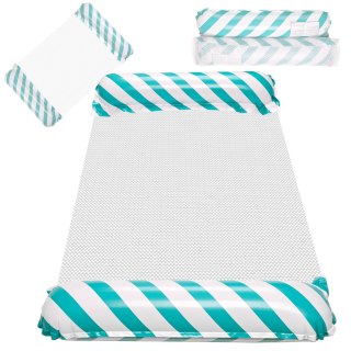 Materac dmuchany plażowy hamak wodny leżak fotel krzesło do pływania basenu niebieski