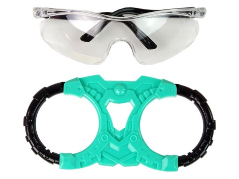 ZABAWKI KOSMICZNE MIECZ ŚWIETLNY TURKUSOWY OKULARY OCHRONNE DŹWIĘK