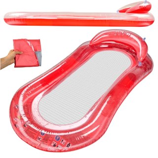 Materac dmuchany do pływania basenu wodny z siatką czerwony BESTWAY 43103