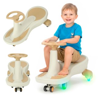 Jeździk grawitacyjny LED Swing Fix S4 świecące koła z muzyką grający 76cm złoto-biały max 100kg