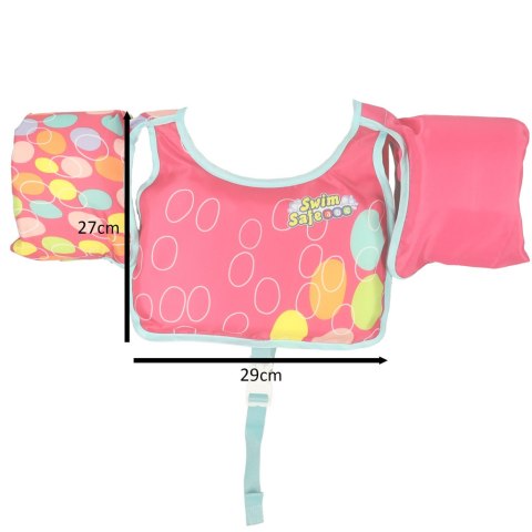 Kamizelka piankowa z rękawkami do pływania kapok dla dzieci 3-6 lat 19-30 kg BESTWAY 32174 różowa