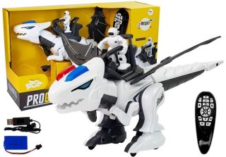 DINOZAUR TYRANOZAUR ROBOT INTERAKTYWNY ZDALNIE STEROWANY K18 PROGRAMOWANIE BIAŁY