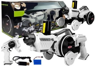 PISTOLET WYRZUTNIA AUTKO 2 W 1 ZDALNIE STEROWANY PIANKOWE KRĄŻKI BIAŁY 2,4 G