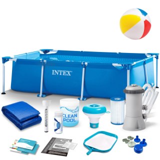 Basen ogrodowy stelażowy 220 x 150 x 60 cm 15w1 INTEX 28270