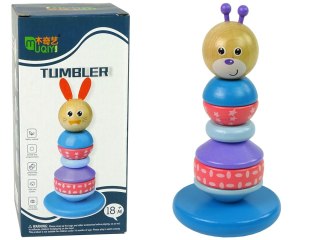 DREWNIANA EDUKACYJNA PIRAMIDKA MIŚ BALANSUJĄCA WIEŻA