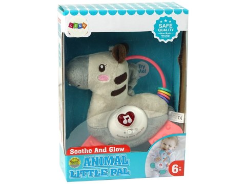 INTERAKTYWNA EDUKACYJNA ZEBRA SZARA DŹWIĘK MELODIE GRYZAK GRZECHOTKA