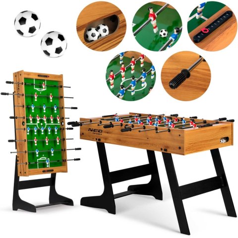 Stół do gry w piłkarzyki Neosport 121 x 61 x 80 cm NS-803 drewniana