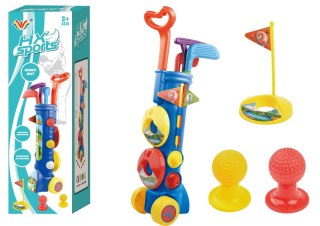 DUŻY ZESTAW DO GRY W GOLFA MINI GOLF + WÓZEK GOLFOWY