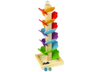 DREWNIANE DRZEWKO TOR KULKOWY ZJEŻDŻALNIA PIŁECZEK LIŚCIE