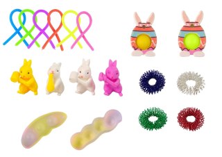 ZESTAW ZABAWEK WIELKANOCNYCH FIDGET TOYS POP IT 25 ELEMENTÓW