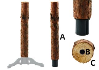 STOJAK PIENIEK DREWNIANY NA CZTERY NÓŻKI DO CHOINKI NA PNIU