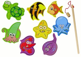 DREWNIANY ZESTAW DO ŁOWIENIA ZWIERZĄT MORSKICH