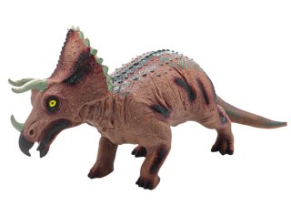 DUŻA FIGURKA DINOZAUR TRICERATOPS DŹWIĘK 36 CM BRĄZOWY