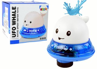 WIELORYB TRYSKAJĄCY WODĄ Z PODSTAWKĄ ZABAWKA DO KĄPIELI BIAŁA