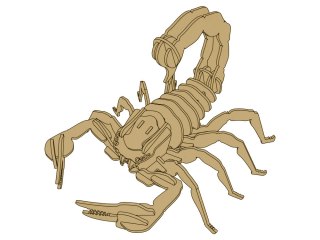 DREWNIANE PUZZLE PRZESTRZENNE 3D SKORPION SKŁADANKA EDUKACYJNA 35 ELEMENTÓW