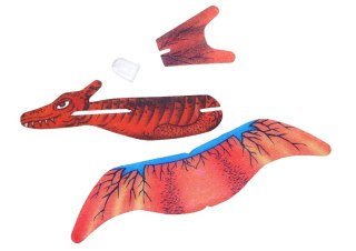 PIANKOWY SAMOLOT DINOZAUR W KOLORZE CZERWONYM