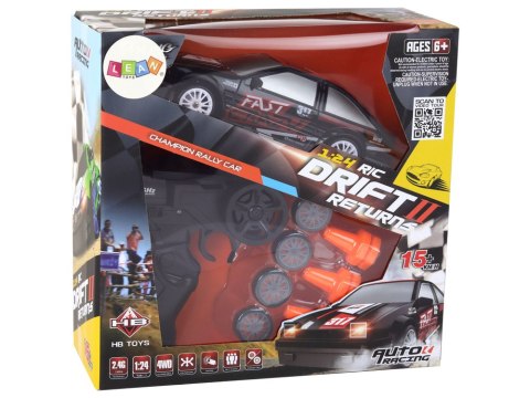 AUTKO SPORTOWE ZDALNIE STEROWANE R/C 1:24 CZARNE WYMIENNE KOŁA