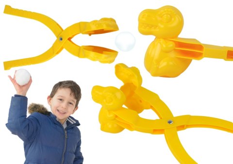 ŚNIEŻKOMAT DO ŚNIEGU MASZYNKA DO ROBIENIA ŚNIEŻEK DINOZAUR ŻÓŁTY