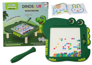 TABLICA MAGNETYCZNA EDUKACYJNA DINOZAUR PAD UKŁADANKA ZIELONA KORALIKI