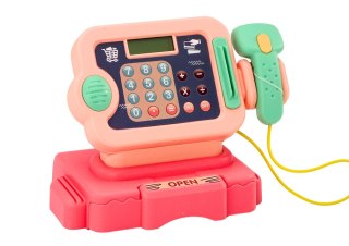 KASA FISKALNA NAUKA LICZENIA MONETY KOSZYK ŚWIATŁA DŹWIĘKI RÓŻOWA