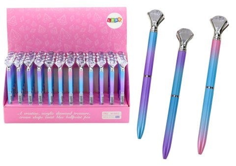 DŁUGOPIS Z DIAMENTEM KOLOROWY NIEBIESKI WKŁAD 0.7MM MIx