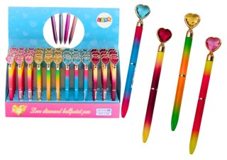 DŁUGOPIS Z DIAMENTEM SERCE NIEBIESKI WKŁAD 0.7MM MIx