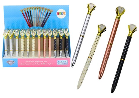 DŁUGOPIS Z DIAMENTEM W KROPKI NIEBIESKI WKŁAD 0.7MM MIx