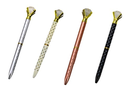 DŁUGOPIS Z DIAMENTEM W KROPKI NIEBIESKI WKŁAD 0.7MM MIx