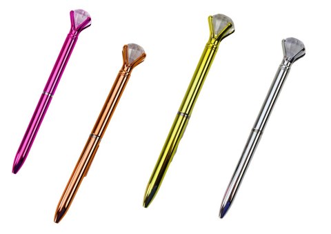 DŁUGOPIS Z DIAMENTEM W POŁYSKU NIEBIESKI WKŁAD 0.7MM MIx