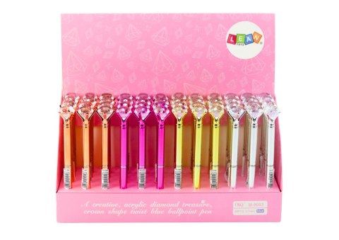 DŁUGOPIS Z DIAMENTEM W POŁYSKU NIEBIESKI WKŁAD 0.7MM MIx