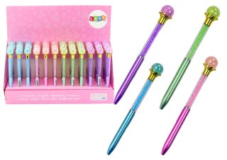 DŁUGOPIS Z DIAMENTOWĄ KULĄ DIAMENCIKI NIEBIESKI WKŁAD 0.7MM MIx