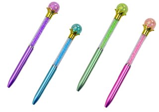 DŁUGOPIS Z DIAMENTOWĄ KULĄ DIAMENCIKI NIEBIESKI WKŁAD 0.7MM MIx