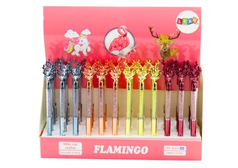 DŁUGOPIS Z JELENIEM DIAMENCIKI NIEBIESKI CZARNY WKŁAD 0.7MM MIx