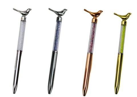 DŁUGOPIS Z PTAKIEM DIAMENCIKI NIEBIESKI WKŁAD 0.7MM MIx
