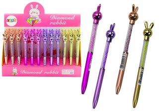 DŁUGOPIS Z ZAJĄCEM DIAMENCIKI NIEBIESKI WKŁAD 0.7MM MIx