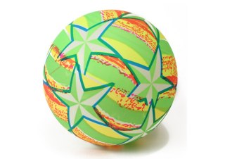PIŁKA GUMOWA JASKRAWA GWIAZDKI ZIELONA 24 CM