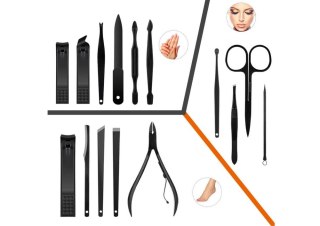 ZESTAW 16 PRZYBORÓW PRZYBORNIK DO MANICURE PEDICURE PAZNOKCI CĄŻKII OBCINACZ