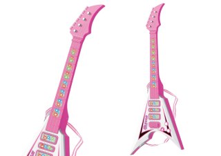 GITARA ELEKTRYCZNA DLA DZIECI ŚWIATŁA MELODIE RÓŻOWA