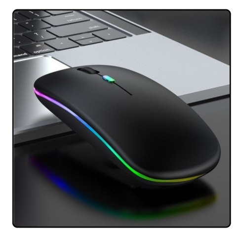 MYSZ BEZPRZEWODOWA UNIWERSALNA CICHA ZASIĘG 10M CZARNA