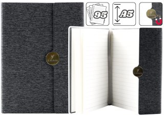 NOTES BIUROWY NA MAGNES NOTATNIK W LINIE A5 Z OBICIEM CZARNY