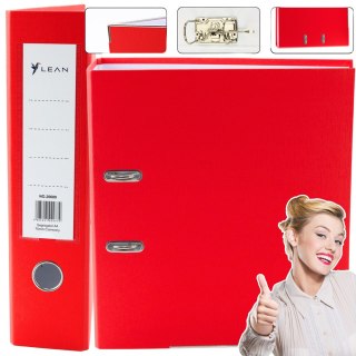 SEGREGATOR NA DOKUMENTY A4/75MM OKUCIE MECHANIZM DŹWIGNIOWY CZERWONY