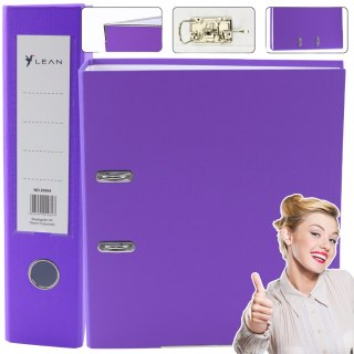 SEGREGATOR NA DOKUMENTY A4/75MM OKUCIE MECHANIZM DŹWIGNIOWY PURPUROWY