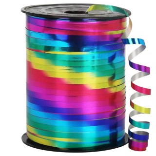 WSTĄŻKA HOLOGRAFICZNA OZDOBNA DEKORACYJNA KOLOROWA TĘCZOWA 450M 5MM