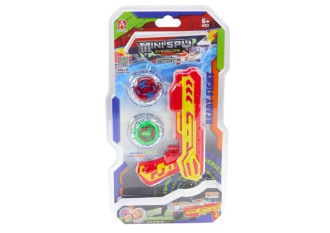 ZESTAW PISTOLET WYRZUTNIA 2 METALOWE KRĄŻKI CZERWONY ŚWIATŁA