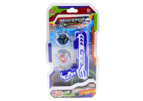 ZESTAW PISTOLET WYRZUTNIA 2 METALOWE KRĄŻKI NIEBIESKI ŚWIATŁA