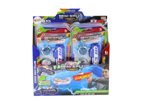 ZESTAW PISTOLET WYRZUTNIA 2 METALOWE KRĄŻKI NIEBIESKI ŚWIATŁA