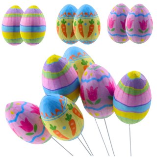 JAJKA WIELKANOCNE NA PIKU DRUCIKU MARCHEWKI TULIPANY OZDOBA KOLOROWE 6SZT
