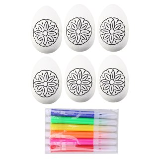 JAJKA WIELKANOCNE STYROPIANOWE DO MALOWANIA PISAKI WZÓR KWIAT A 6SZT