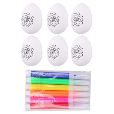 JAJKA WIELKANOCNE STYROPIANOWE DO MALOWANIA PISAKI WZÓR KWIAT B 6SZT